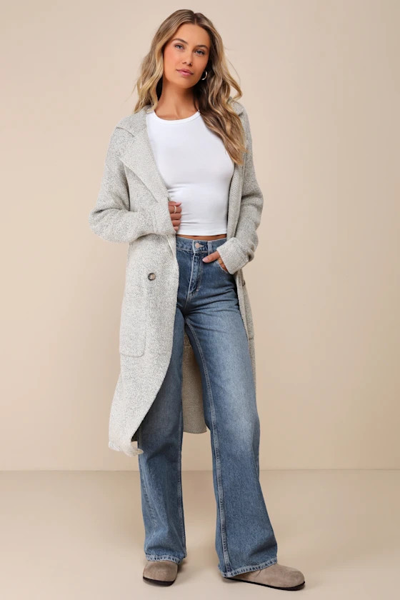 Cuddle Club Beige Marled Long Sleeve Coatigan | Lulus