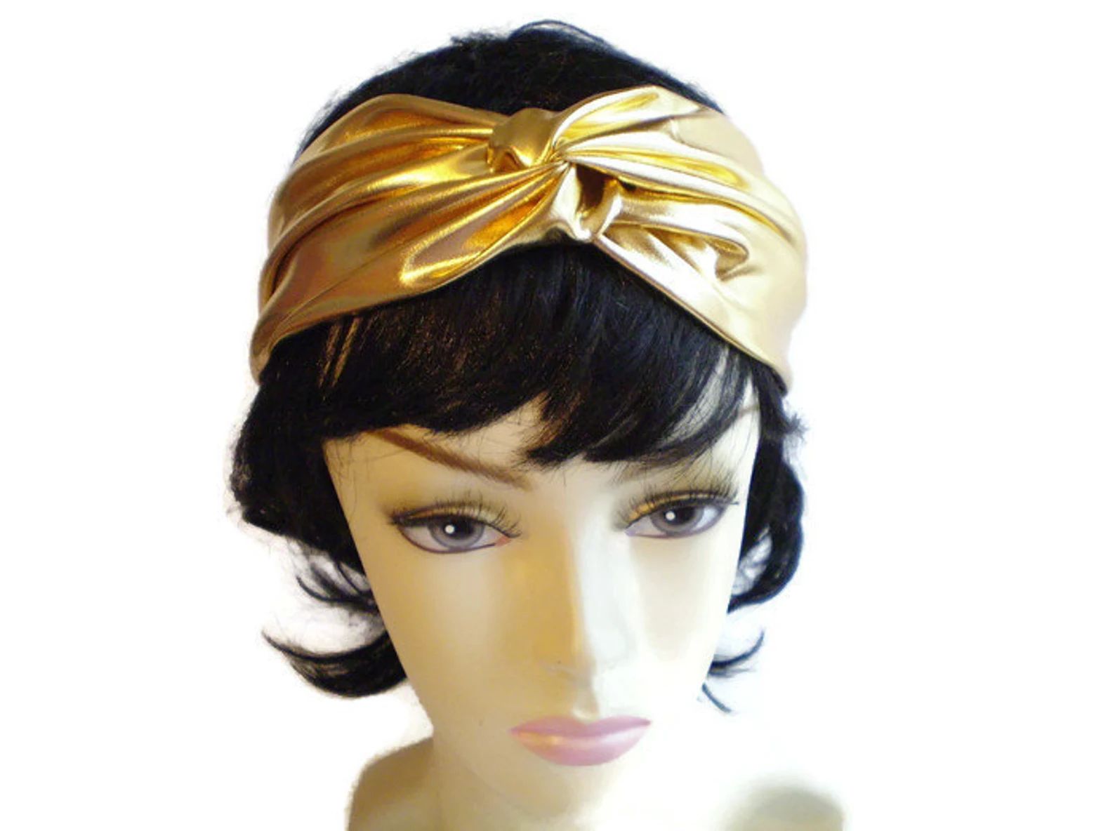 Shiny Gold Twisted Headband, Gold Turban Headband, Dressy Turban Headband, Holiday Headband | Etsy (US)