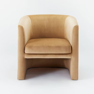 Vernon Upholstered Barrel Accent Chair Brown - Threshold™ designed with Studio McGee | Target