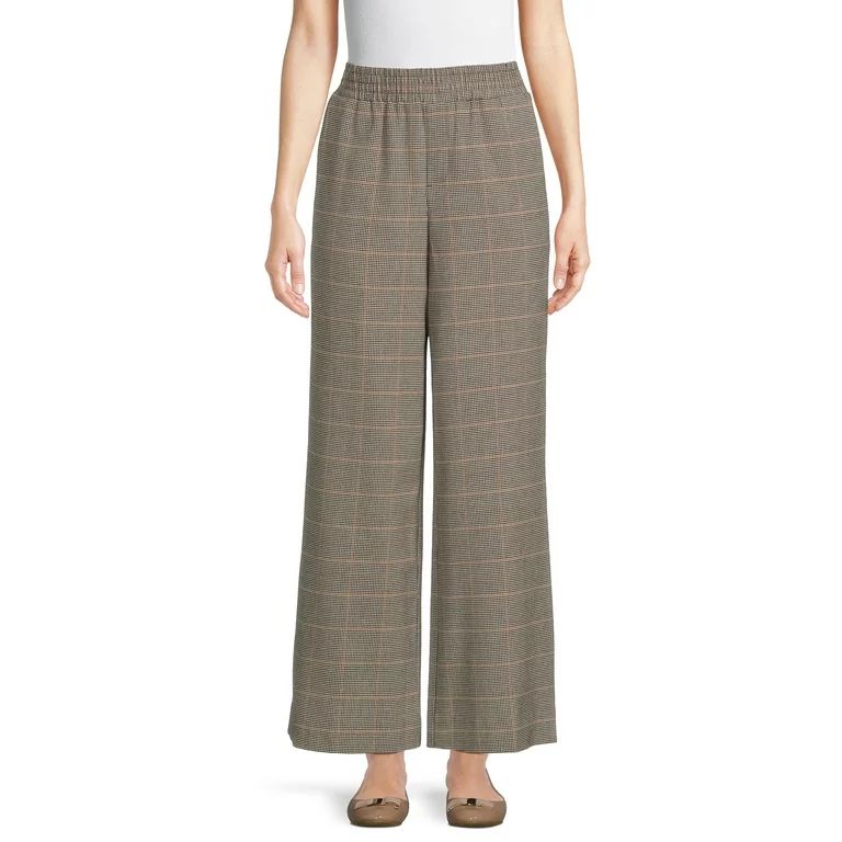 Time and Tru Women's Wide Leg Pants, 30" Inseam for Regular, Sizes S-2XL | Walmart (US)
