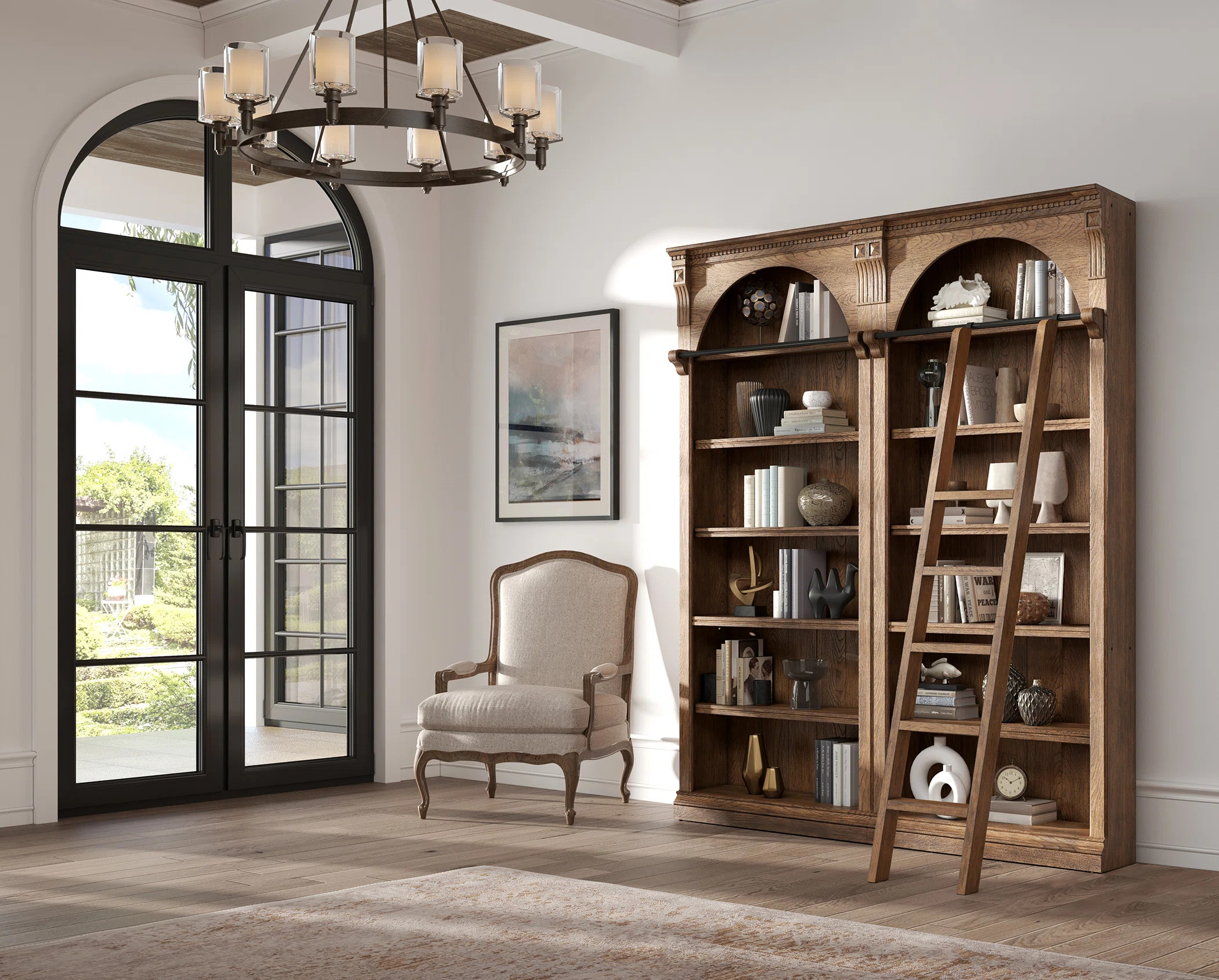 Rosalind Wheeler Camoya 94" H x 80" W Library Bookcase & Reviews | Wayfair | Wayfair North America