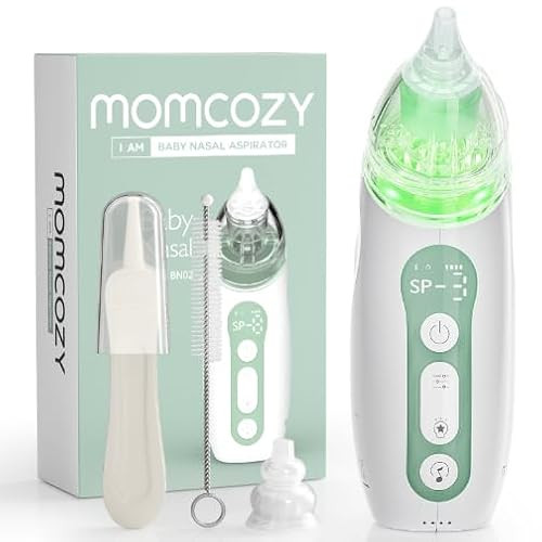 Momcozy Baby Nasal Aspirator, 3 Suction Levels Electric Nasal Aspirator for Baby, Newborn and Toddler, Portable Baby Nose Aspirator with Light Soothing and Music, Baby Snot Sucker | Amazon (US)