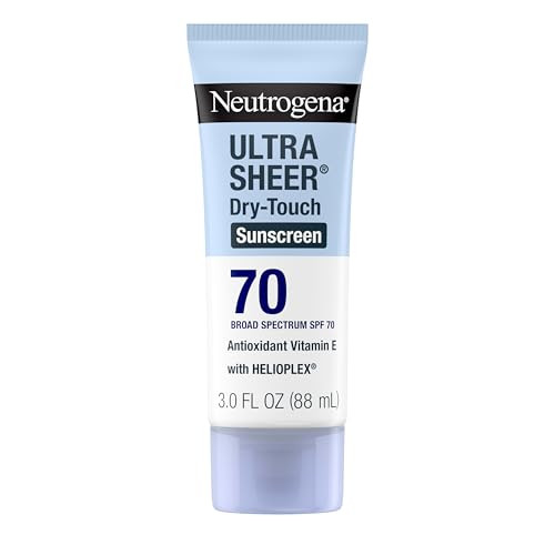 Neutrogena Ultra Sheer Dry-Touch Sunscreen Lotion SPF 70, Broad Spectrum, Water Resistant 80 Min, Oil-Free, Oxybenzone-Free, Non-Comedogenic, Matte Finish, Body Sunscreen, Travel Size 3 Fl Oz | Amazon (US)