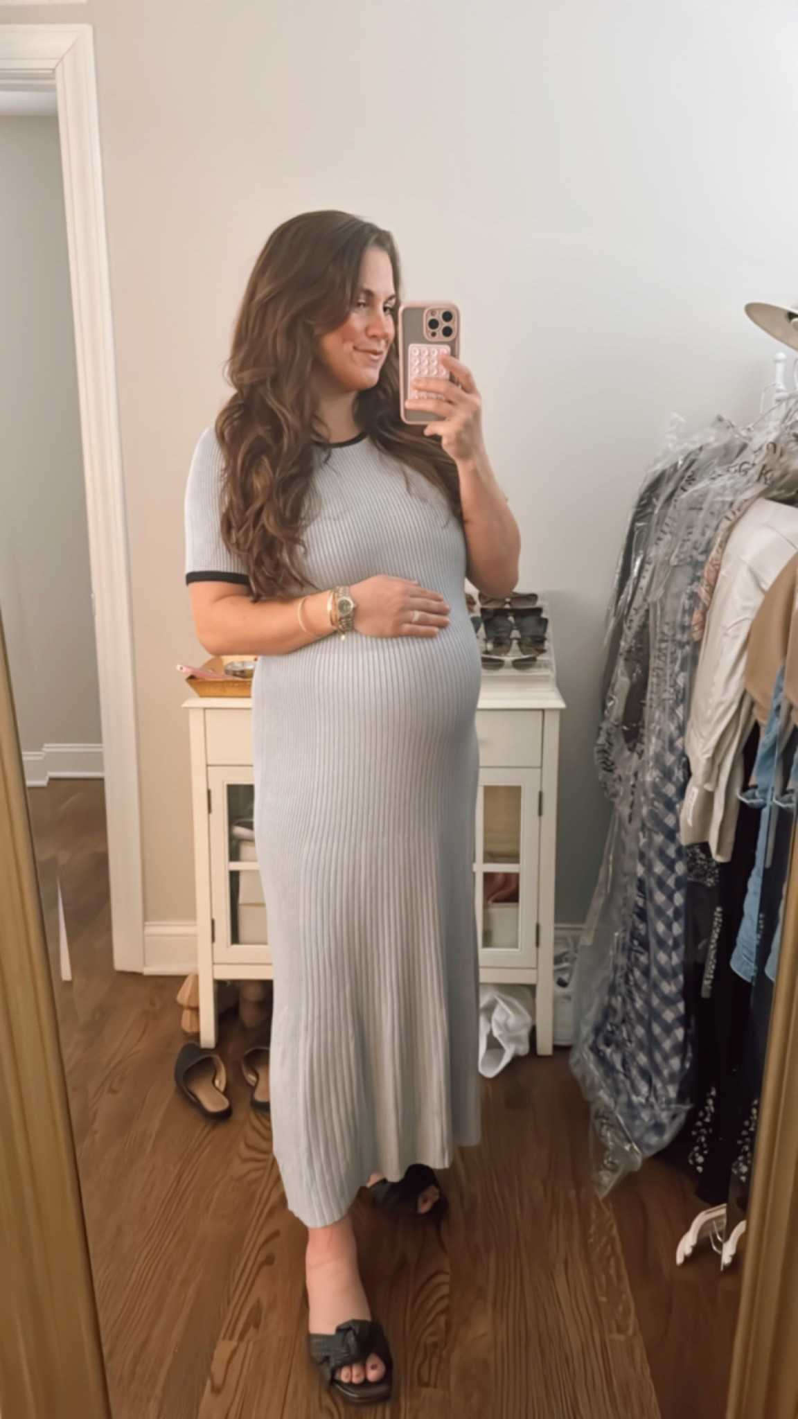 The perfect transition dress for seasons and with a little bump! Such a flattering fit and color 🩶

#LTKFindsUnder100 #LTKBump #LTKSpringSale