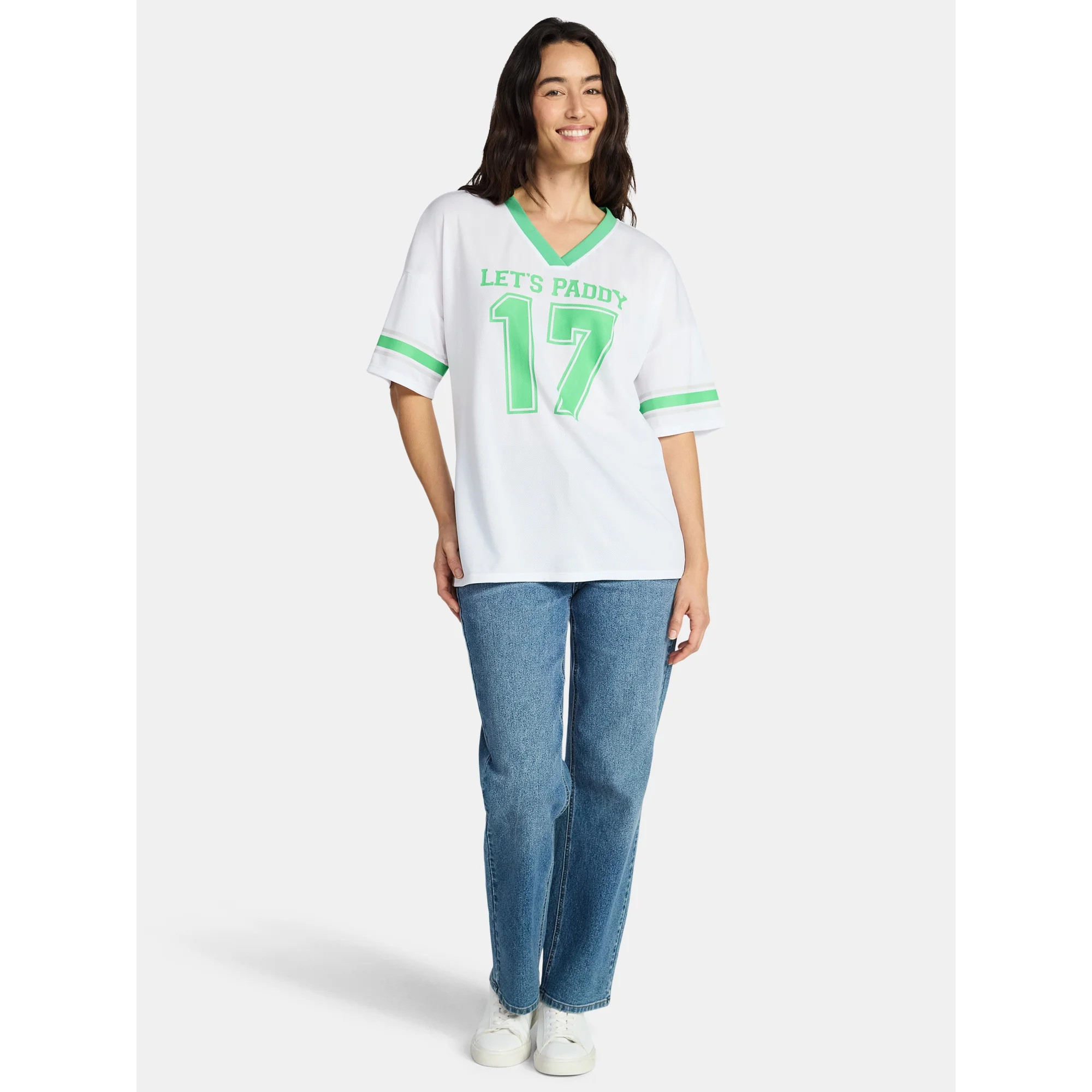 Saint Patrick's Day Women's Let's Paddy Jersey with Short Sleeves from Holiday Time, Sizes XXS-XX... | Walmart (US)