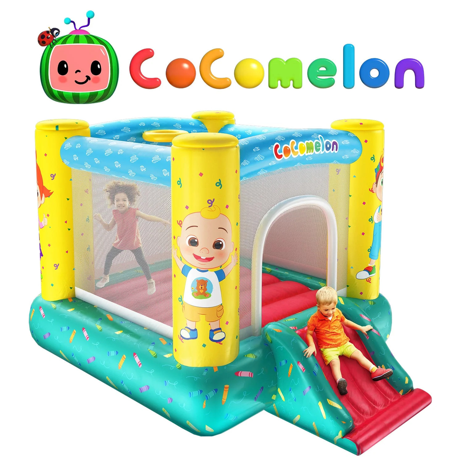 Moonbug Cocomelon Inflatable Bouncer with Slider | Walmart (US)