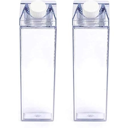 Star-Goods Fun Clear Stylish Milk Carton Water Bottle | Amazon (US)