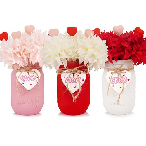 Gift For Mom Birthday Gift For Mom From Daughter, Mothers day Gift, Best Mom Ever Gifts for Mom, Birthday Gift For Mom From Son Centerpieces Decor for Home, Birthday Gifts for Mom Mason Jars Set | Amazon (US)