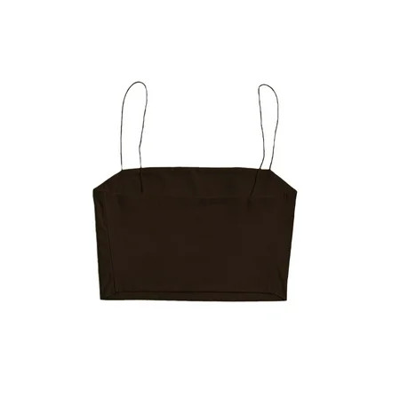 Women s Solid Slim Cami Crop Top Chocolate Brown XS | Walmart (US)