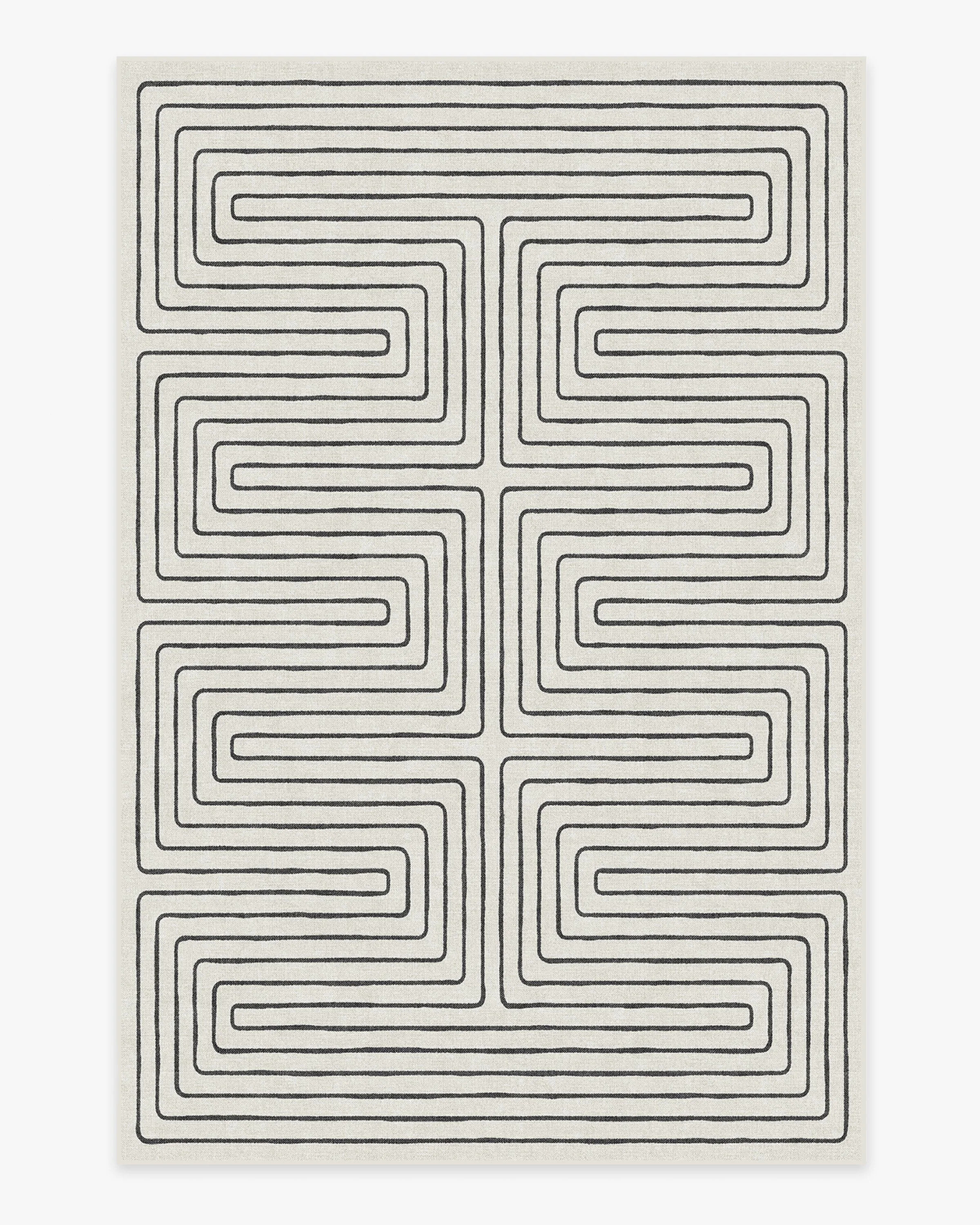Labyrinth Black & Ivory Flatwoven Rug | Ruggable
