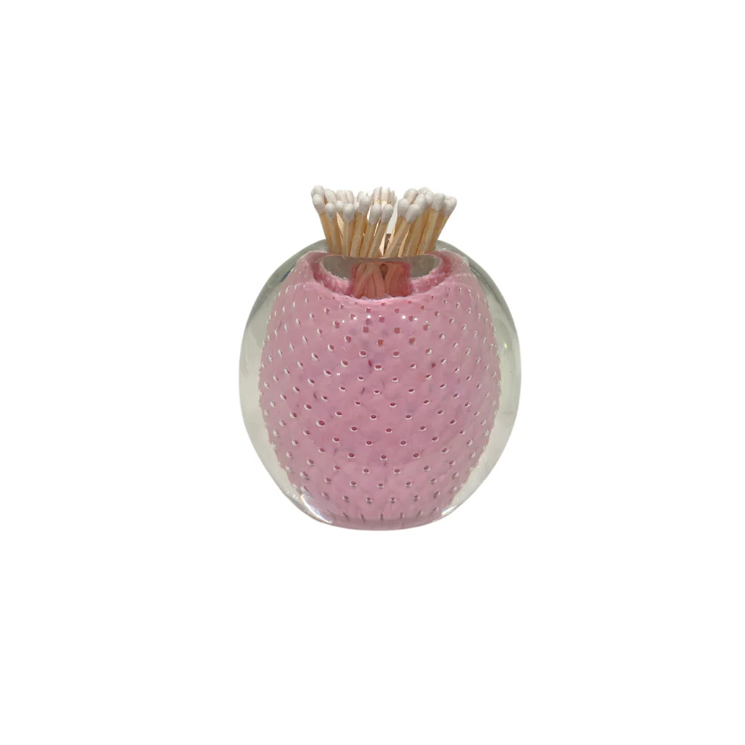 Pink Handblown Glass Match Striker with Matches | Paloma & Co.