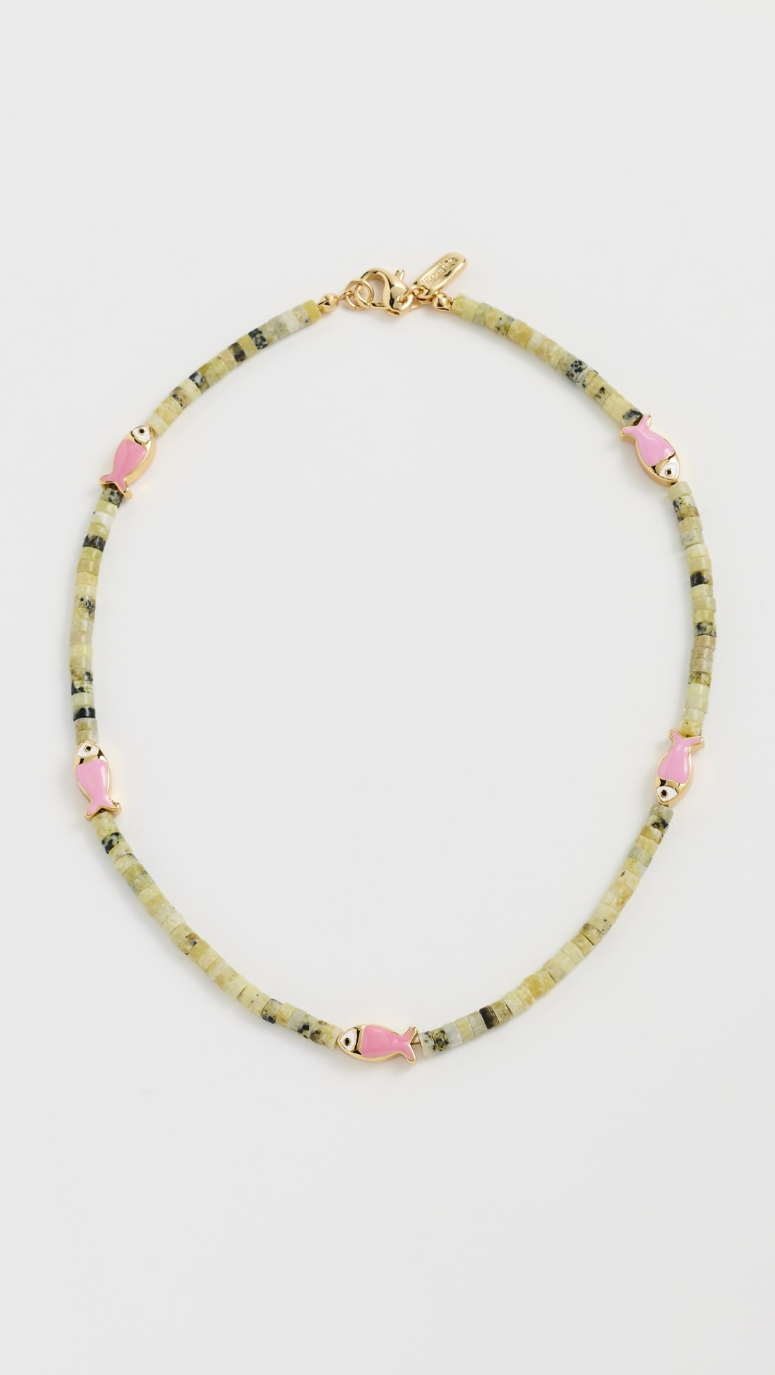 Green and Pink Fish Beaded Necklace | Shopbop