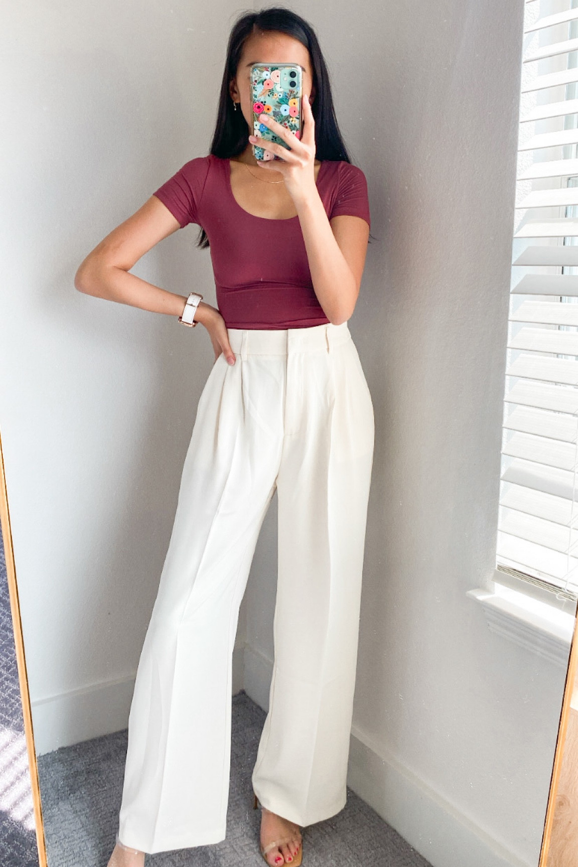 Top (XS, color is Marsala), pants (small, beige thin), Amazon fashion, amazon basics, summer fashion, seamless tee, trousers, workwear, work pants, amazon workwear 

#LTKSeasonal #LTKunder50 #LTKworkwear