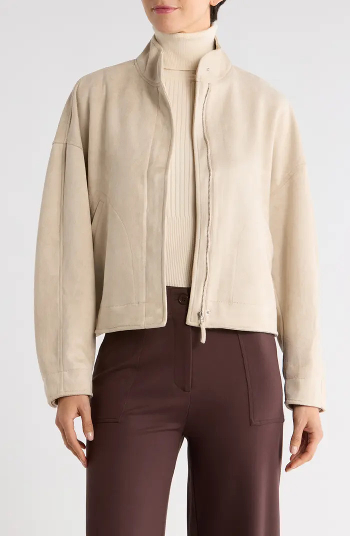 Faux Suede Full Zip Jacket | Nordstrom Rack