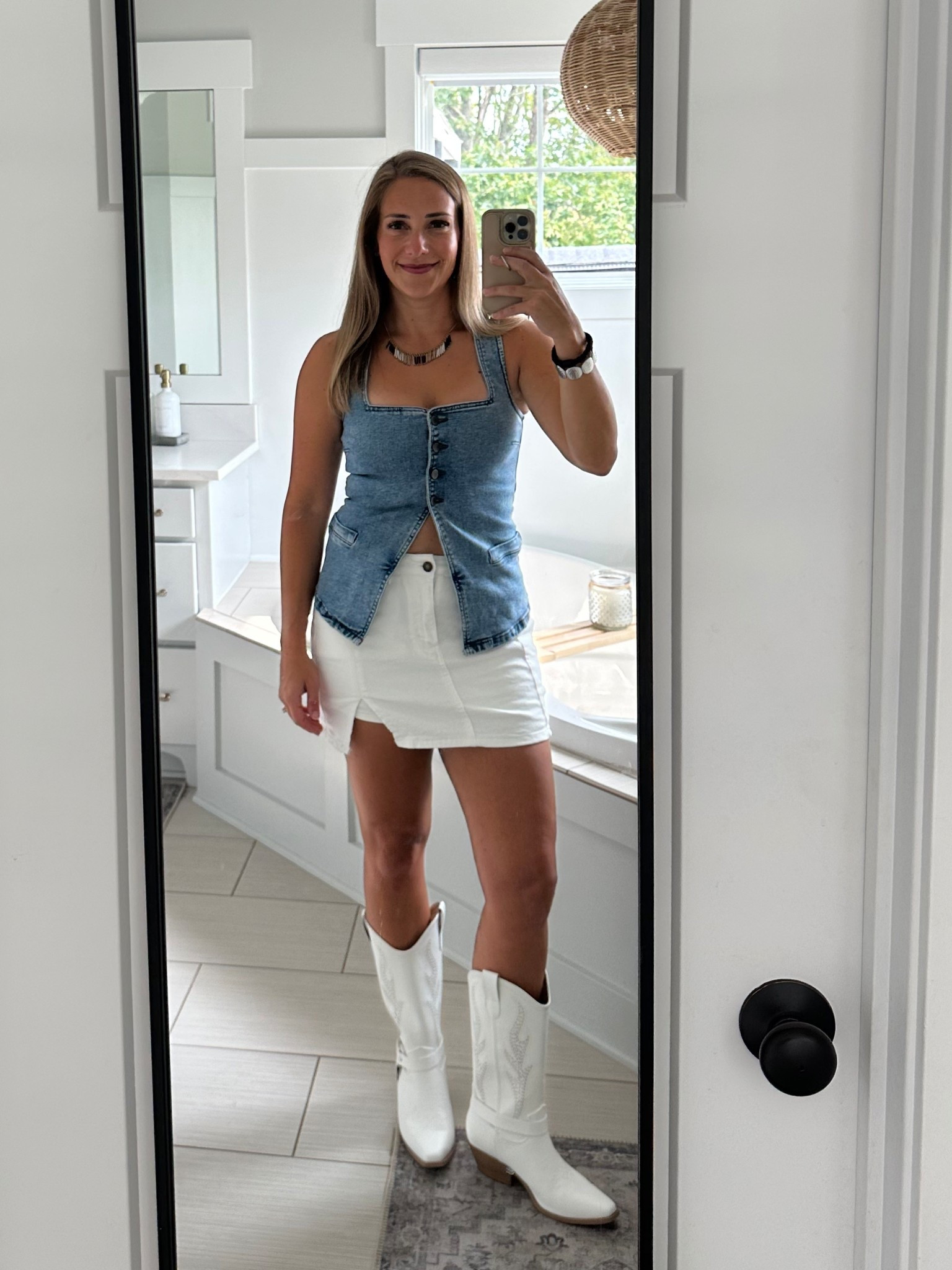 New way to style this cute vest and scort for tonight concert 🎶 

Linking what I can, but the boots are from NanaMacs & run tts

#LTKFindsUnder50 #LTKSeasonal