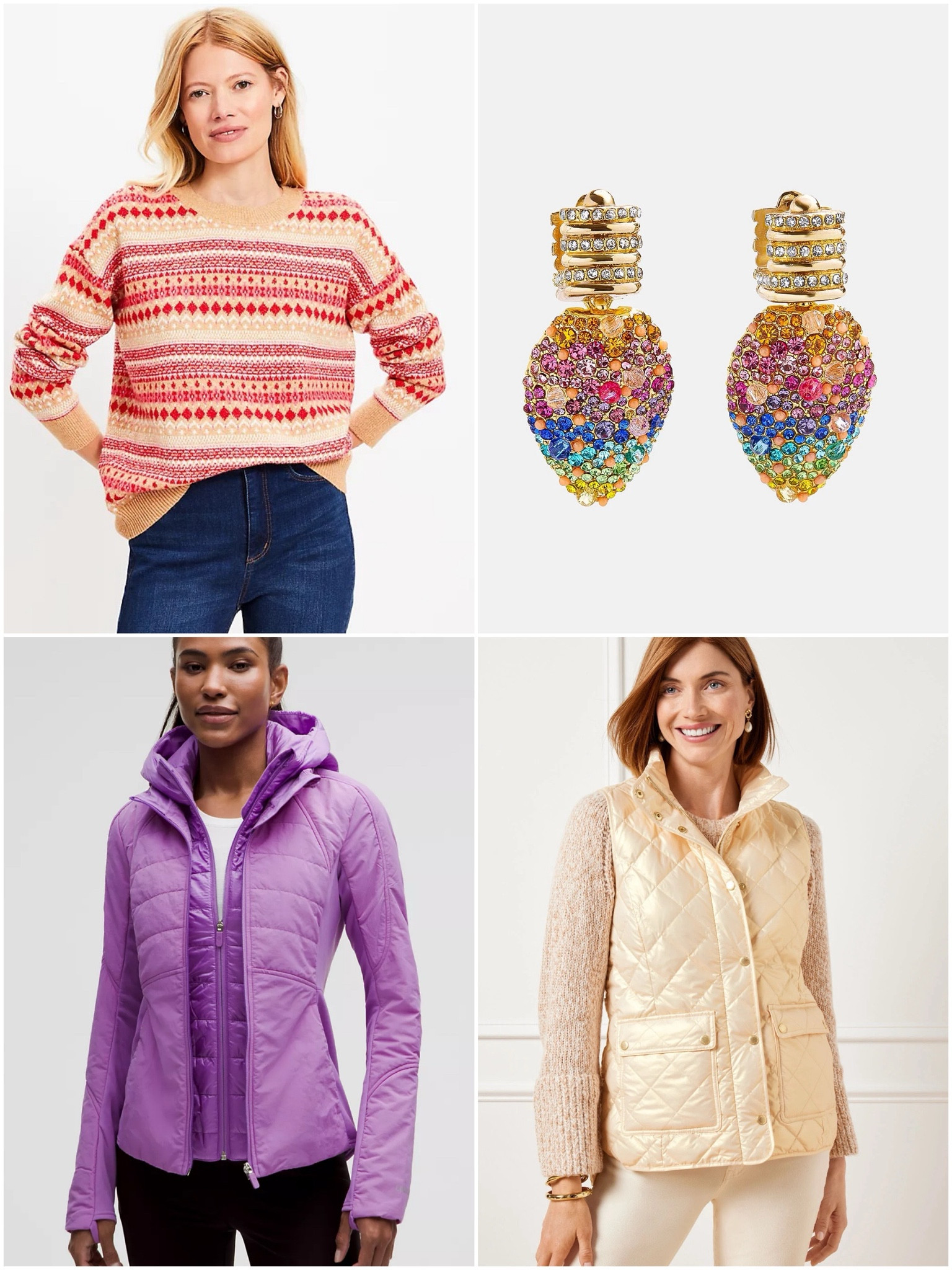 This week’s favorites:
Fair Isle sweater from Loft! Don’t skip on the matching accessories. They are currently having a sale. 

Holiday Earrings! These lights are perfectly Spring! The wreaths have been your second fav. 

Lululemon’s new jacket! This color looks like it will be great for Warm Springs and work for Light Springs. 

My Talbots vest is on its way and I can’t wait to wear it! So many of you are going to be twinning with me. They are great at offering a variety of sizes. 

#createdcolorful #createdcolorfulspring #hocspring #tcispring #pcaspring #lightspring #warmspring #truespring #brightspring #clearspring #paintboxspring #bluespring

#LTKHoliday #LTKSeasonal #LTKActive