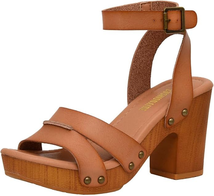 CUSHIONAIRE Women's Sandra Faux Wood Sandal +LiteSole Technology, Wide Widths Available | Amazon (US)