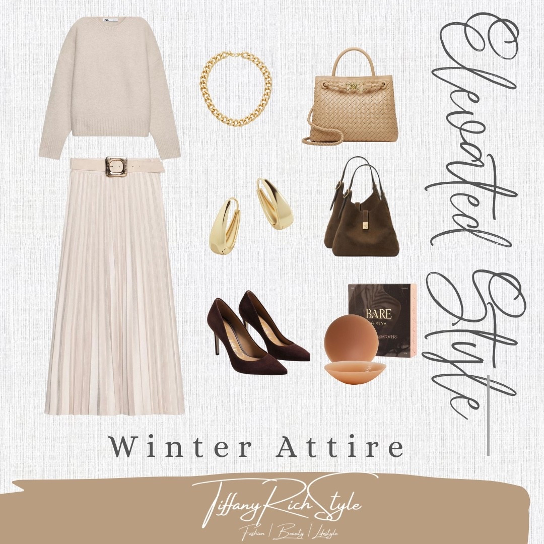 Soft, chic, and timeless 🤍

This cream winter look is all about elevated neutrals—cozy knit, pleated skirt, and luxe accessories you’ll wear on repeat. A true staple outfit.
Shop it all ✨

#LTKstyle #creamoutfit #winterstyle #neutralfashion #wardrobessentials

#LTKOver40 #LTKHoliday #LTKWorkwear