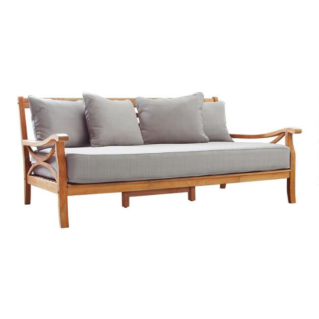 Mendocino Teak Wood Outdoor Daybed | World Market