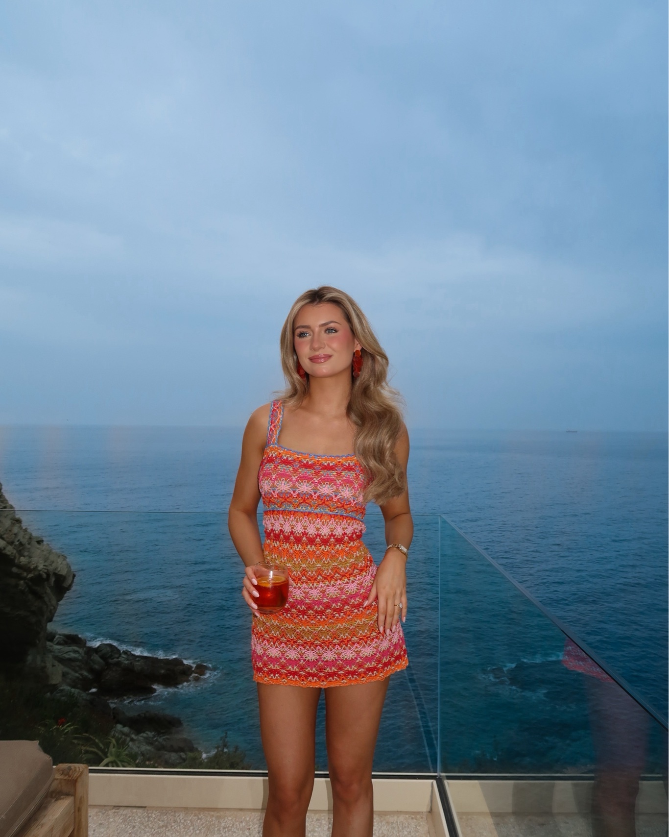 Crochet mini dress 🌺🍸🧡