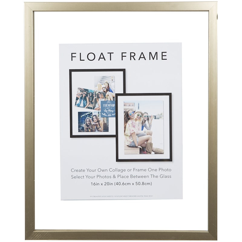 16X20 Gold Linear Profile Float Photo Wall Frame | At Home