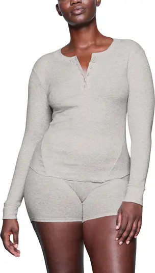 Ribbed Stretch Cotton Henley Top | Nordstrom