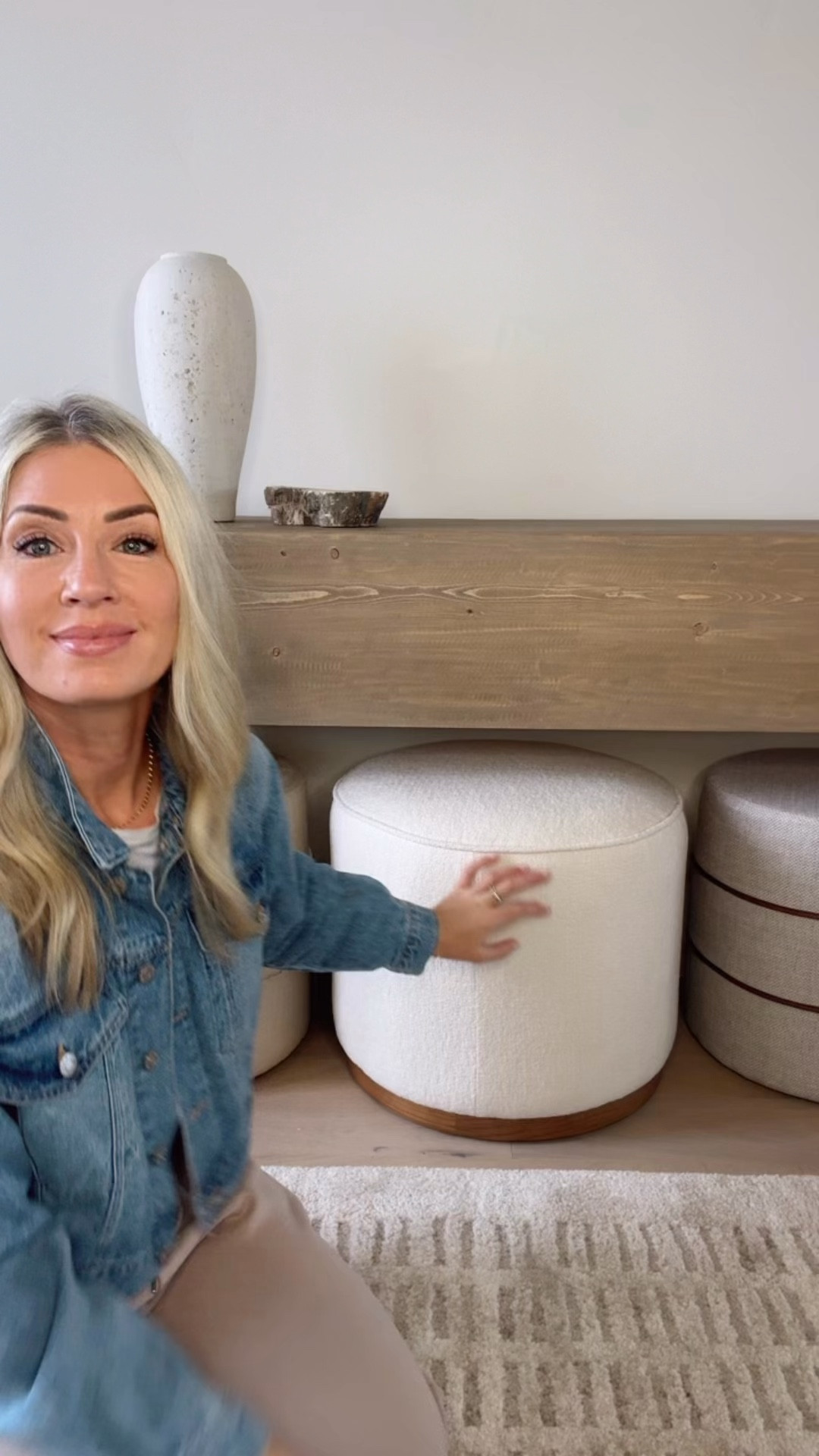 Ottoman for under an entry table or living room decor 
Extra seating 
Under $100 

#LTKHome #LTKSaleAlert