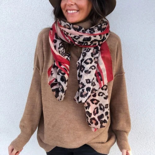 Hot Womens Long Neck Large Scarf Wrap Shawl Fashion Leopard Chiffon Stole Scarves - Walmart.com | Walmart (US)