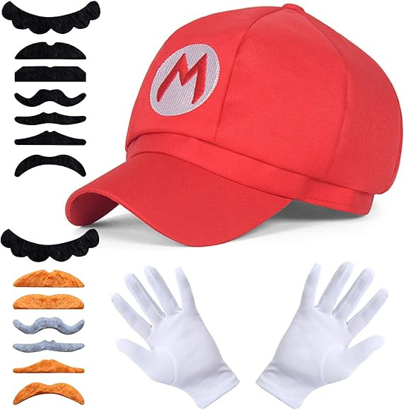 TISOSO Novelty Comic Hat Costume Hats Anime Cap Baseball Cap Mustaches Halloween Cosplay for Unis... | Amazon (US)