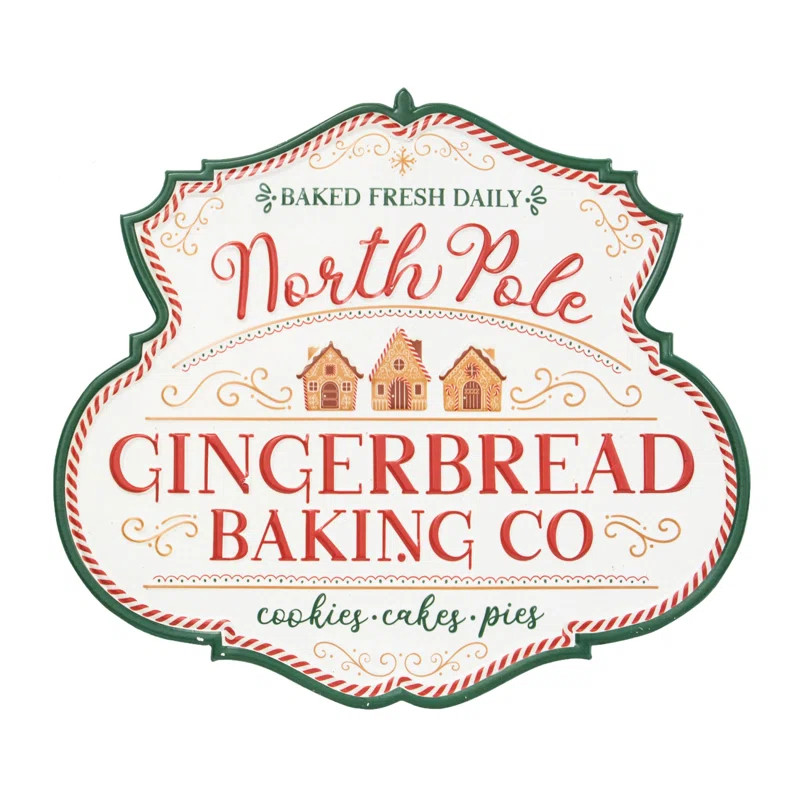 North Pole Gingerbread Baking Co. Metal Sign | Wayfair North America