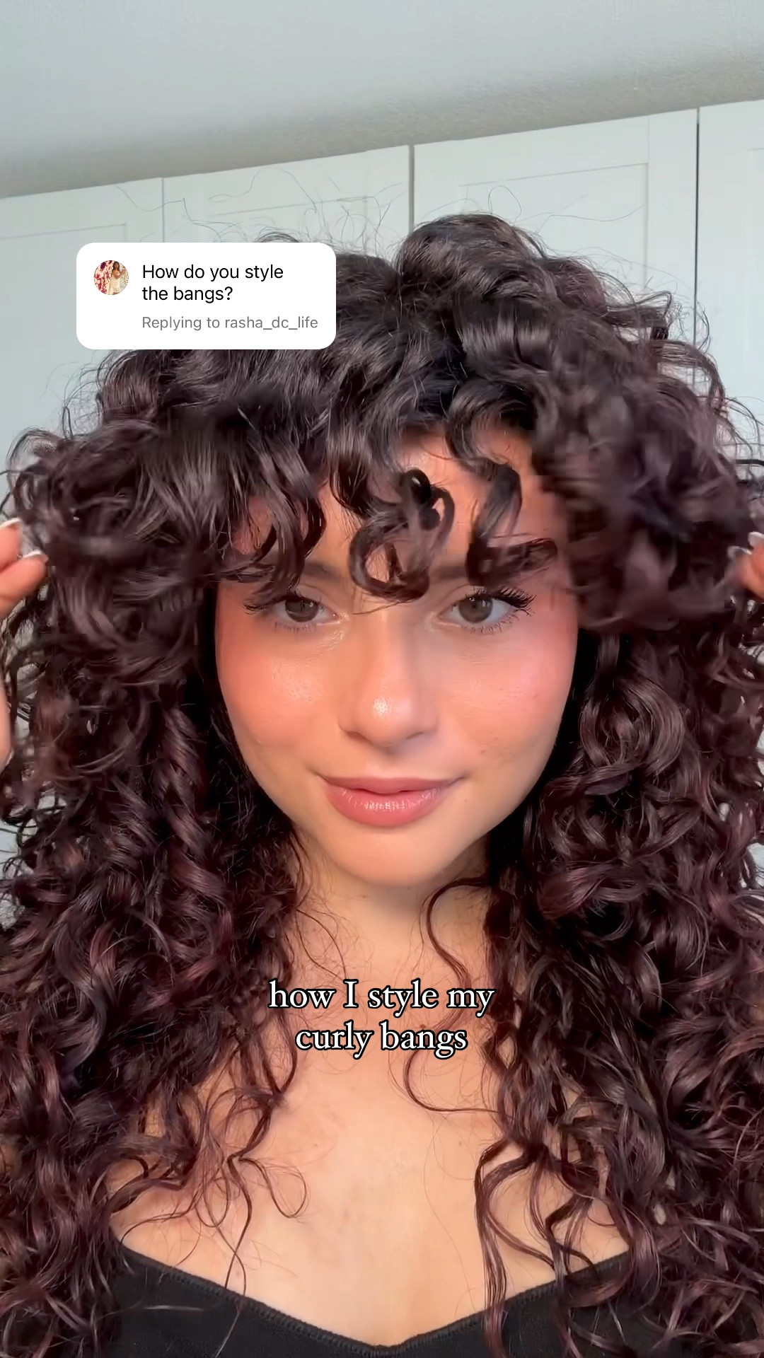 how I style my curly bangs 

#LTKstyletip