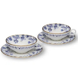 Noritake Blue Sorrentino Shallow Bone China Teacup & Saucer | Wayfair | Wayfair North America