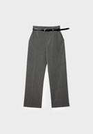 Flowing straight-leg smart trousers with belt | Stradivarius (UK)