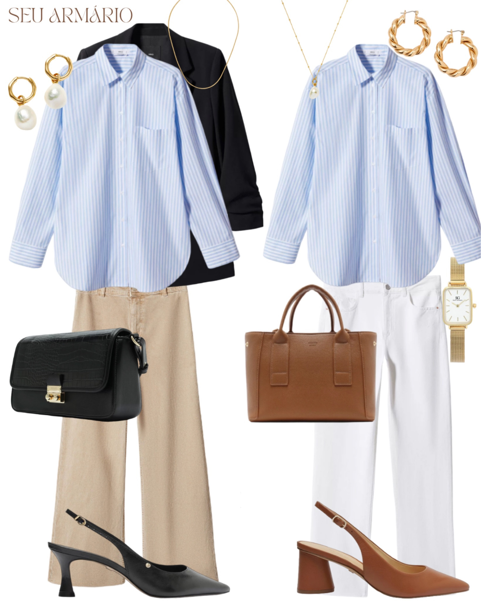 A versatilidade da camisa listrada azul + tons claros e escuro 🟫⬛️

#LTKSeasonal #LTKbrasil #LTKworkwear