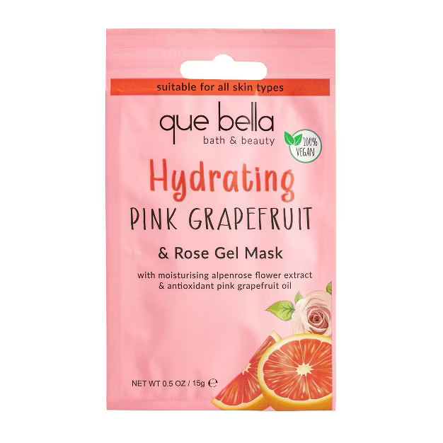 Que Bella Wild Rose & Pink Grapefruit Gel Mask - 0.5oz | Target