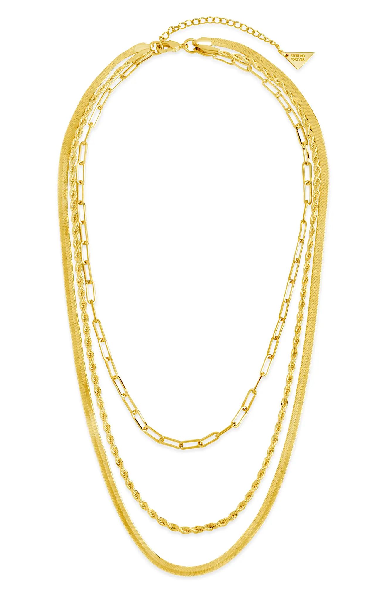 Sterling Forever Ila Layered Necklace in Gold at Nordstrom | Nordstrom