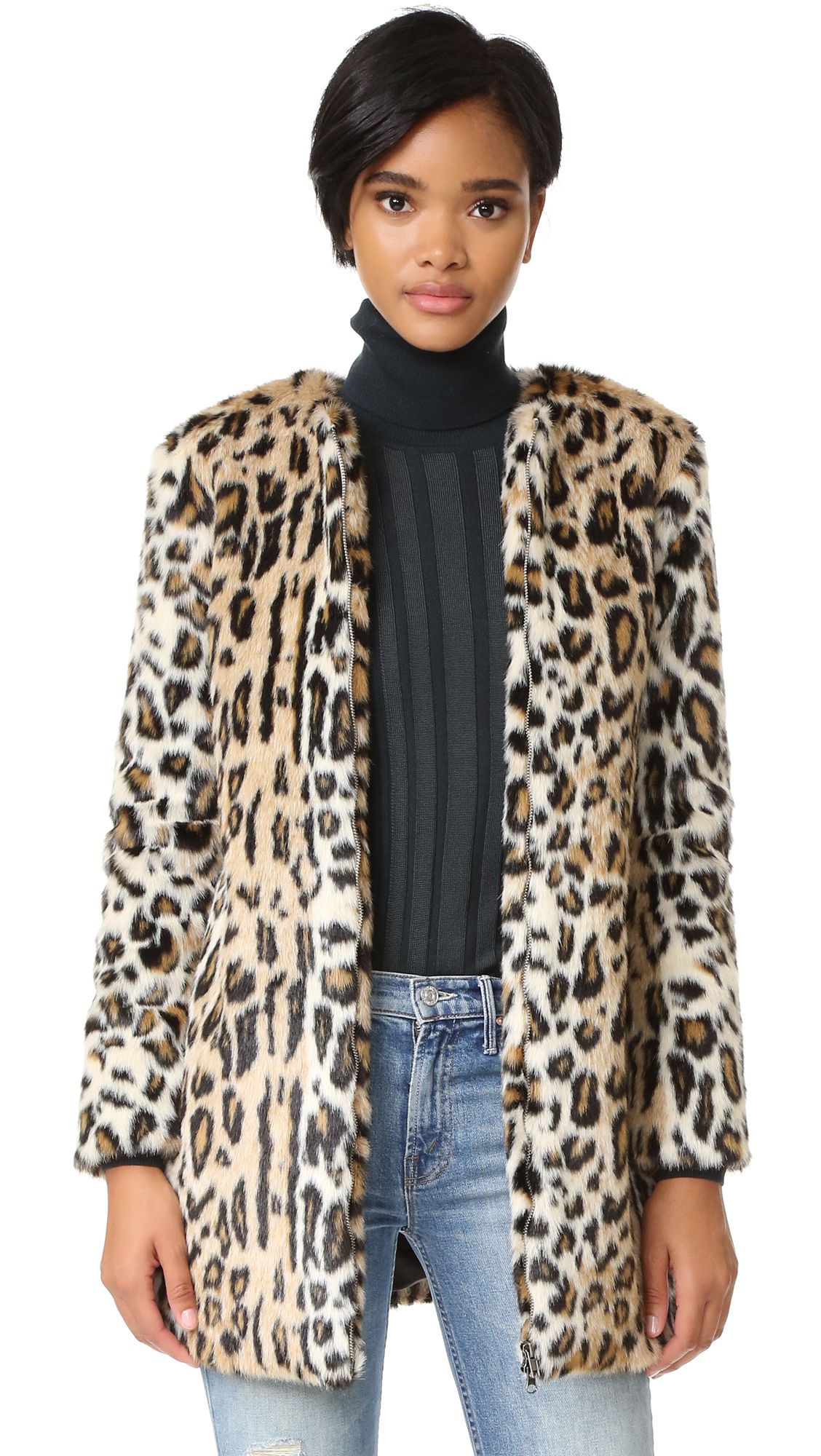 Cupcakes And Cashmere Elvina Faux Fur Leopard Coat - Natural | Shopbop