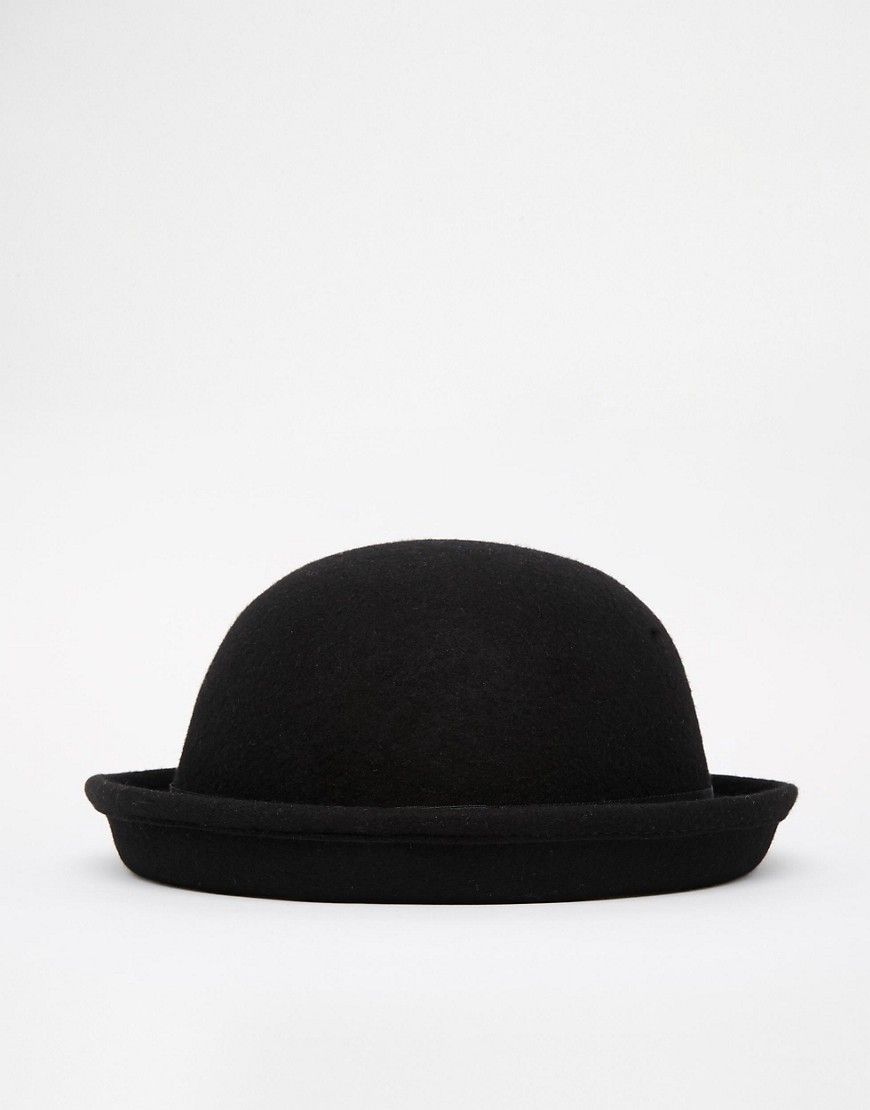 ASOS Bowler Hat In Black Felt With Narrow Brim | ASOS UK