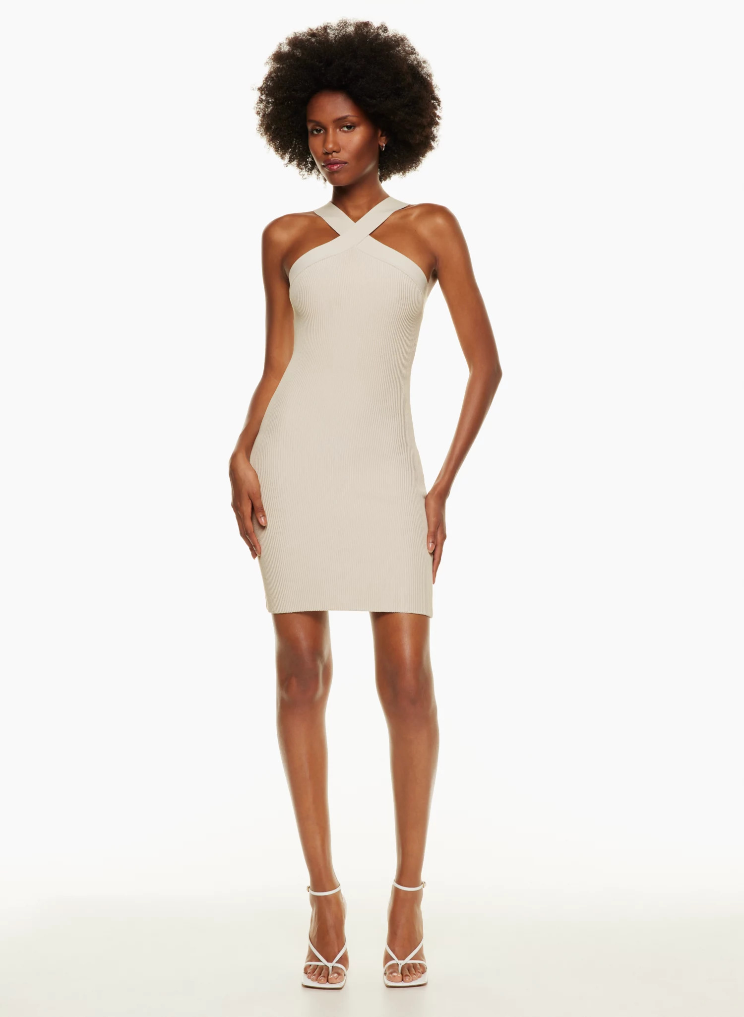 SCULPT KNIT CRISS CROSS DRESS | Aritzia