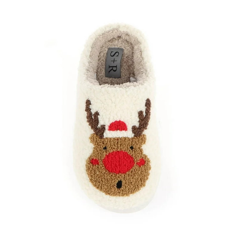 S+R Women's Holiday Graphic Cozy Slide Slipper - Walmart.com | Walmart (US)