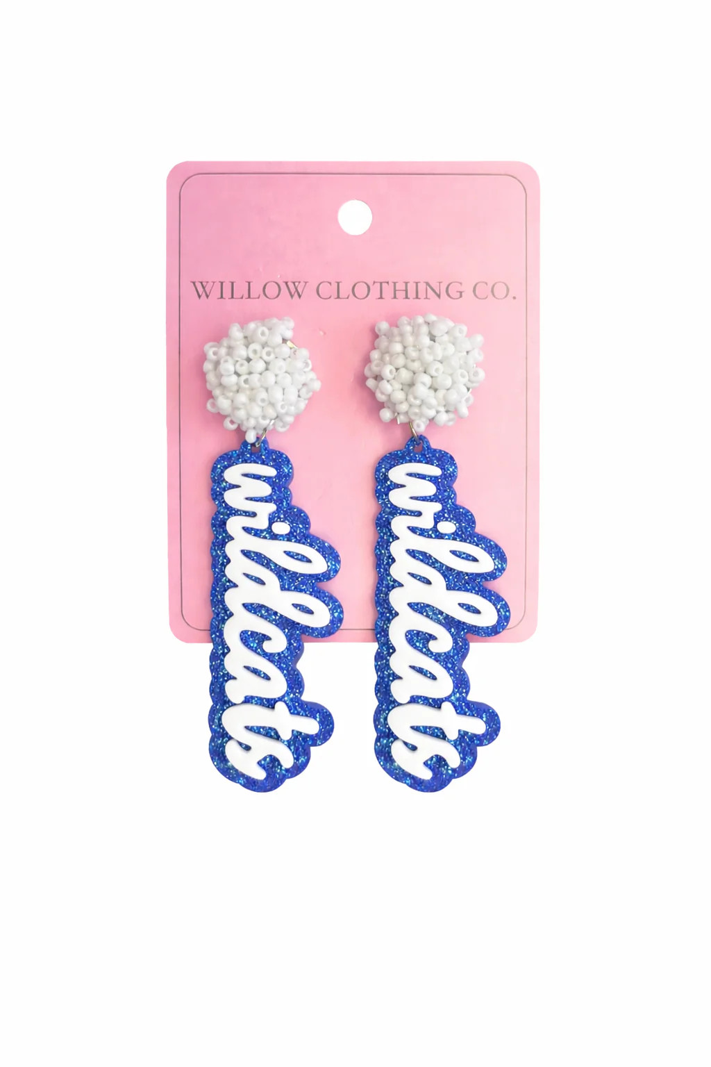 Wildcats Pom Pom Drop Earrings | Willow Boutique