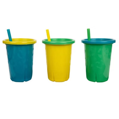 The First Years GreenGrown Reusable Spill-Proof Straw Toddler Cups - Blue - 3pk/10oz | Target