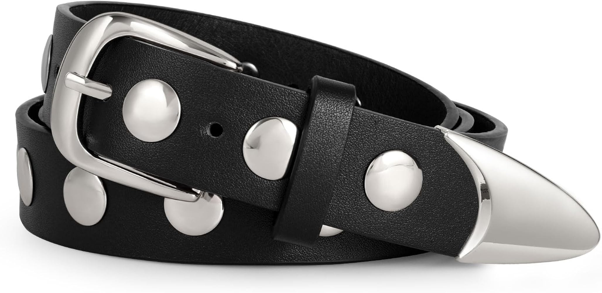 WERFORU Women Fashion Leather Belt Women Belts for Jeans Dress Women Punk Leather Belt Women Stud... | Amazon (US)