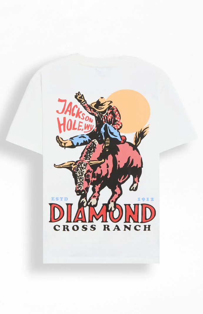 Diamond Cross Ranch Men's Sunshine Bull Ride T-Shirt in White - Size Medium | PacSun