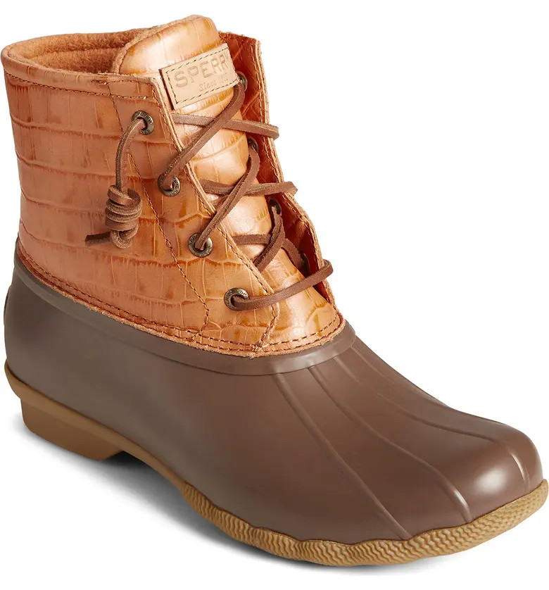 Sperry Saltwater Croc Embossed Water Resistant Duck Boot | Nordstrom | Nordstrom