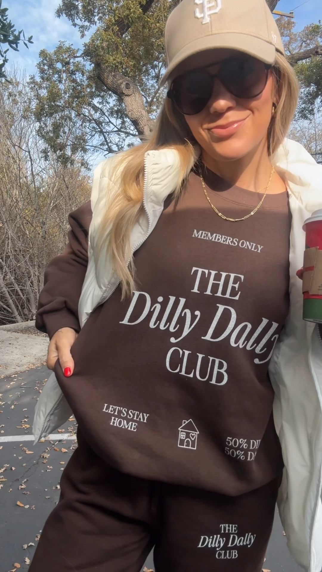 School drop off OOTD — soooo comfy and cozy. And true too. 🫠🤎 wearing a small on top and bottom. Use code LINZY20 for 20% off your order @mtnmoverz. Love this for gifting!! 

#LTKootd #LTKgrwm #LTKGiftGuide