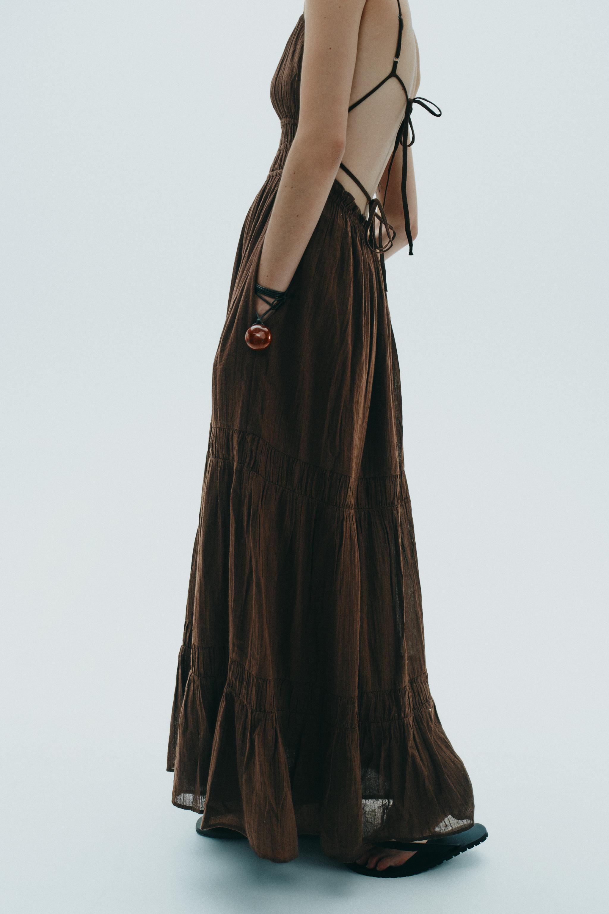 MIDI-KLEID AUS GASE | Zara DE