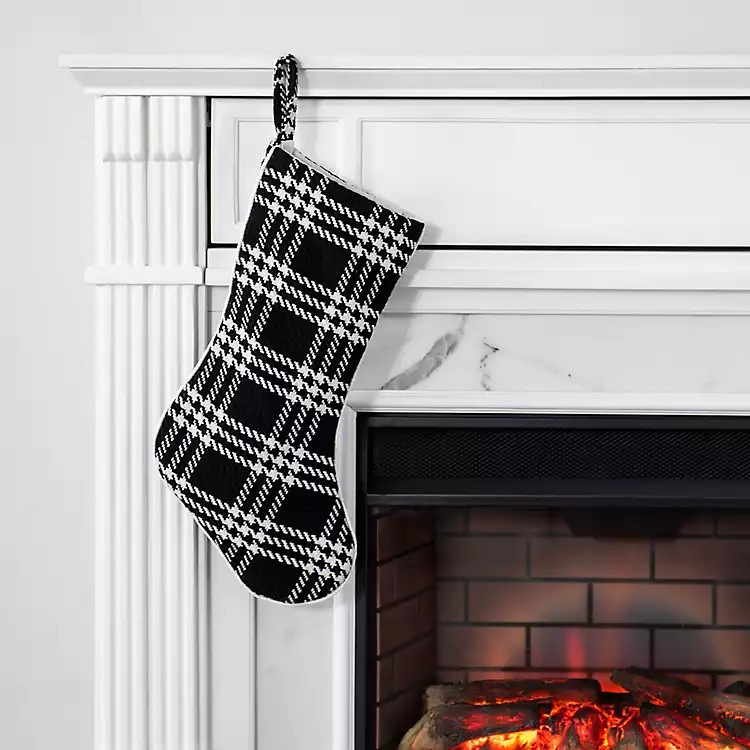 Black Check Inverse Stocking | Kirkland's Home