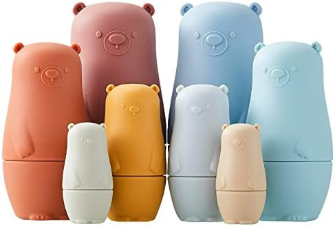 8 Pieces Russian Nesting Dolls Silicone Matryoshka Doll Educational Stacking Nesting Dolls for Toddl | Amazon (US)