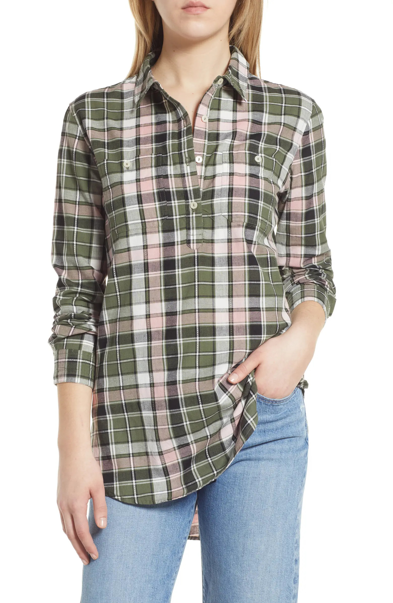 Plaid Long Sleeve Cotton Shirt | Nordstrom